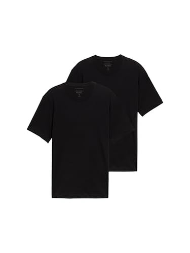 TOM TAILOR Herren 1037741 Doppelpack T-Shirt mit Rundhals-Ausschnitt aus Baumwolle, 20000-White, (2er Pack) im Sale